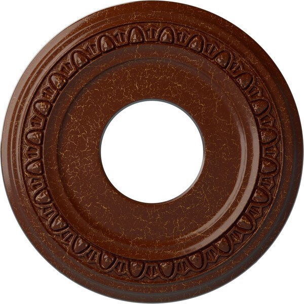 Ekena Millwork Jackson Medallion (Canopies up to 7 3/8"), 12 1/4"OD x 4"ID x 1 1/8"P, Burnished Mahogany Crackle CM12JABMC - main